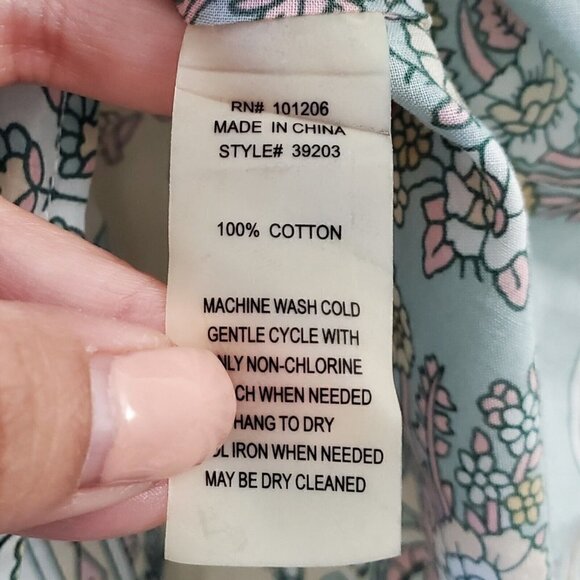 Soft Surroundings Blouse Petite Medium Long Sleeve Floral Paisley Tabitha Tunic - Picture 6 of 10